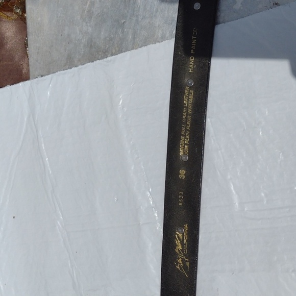 Billy Belts Brown Hand Painted Full GrainLeather Belt size 36 - Picture 2 of 4